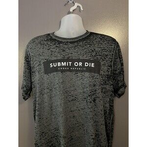 Choke Republic Submit Or Die Shirt Mens Large Gray Jiu Jitsu MMA Graphic Tee